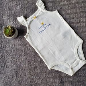 Carters 18 Month Little Sunshine Sleeveless white Onsie yellow bow White Yellow
